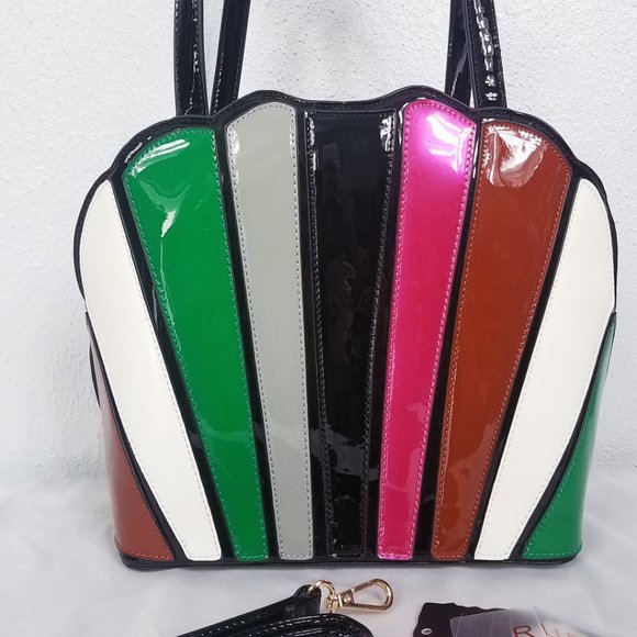 Ruby Black Patent Leather Hand Bag Shoulder Bag - Picture 2 of 15